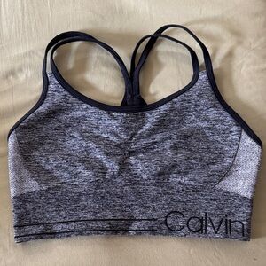 Calvin Klein Heathered Black Sports Bra